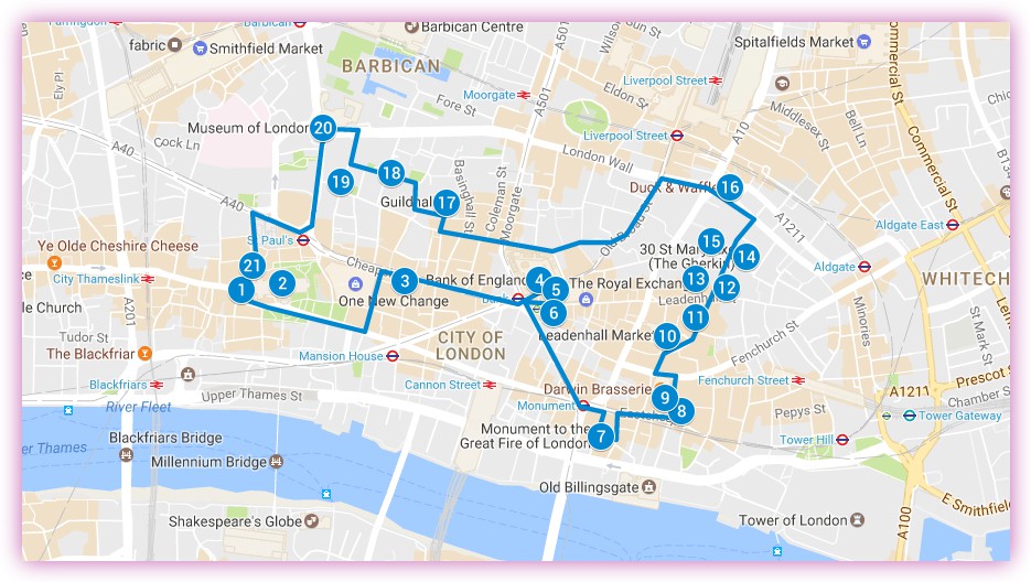london walking tour maps
